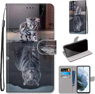 Image de Étui pour téléphone portable Samsung Galaxy S21 FE en simili cuir, motif 12, neuf