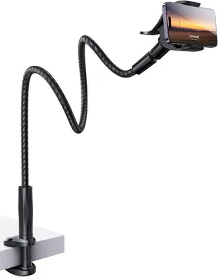 Produktbild von Famanu Telefonhalter Extra lange mit flexibler Arm und stabiler Klemme für Büro und Bett