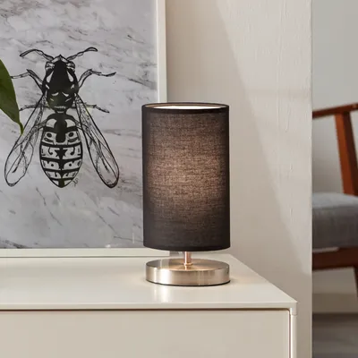 Obrázek produktu pro BRILLIANT Stolní lampa Clarie | moderní stolní lampa | kov/textil | železo/černá | vypínač na střední šňůře | 1x E14 max. 40 W