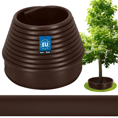 Produktbild von KOTARBAU® Rasenkante 10 m Beeteinfassung Beetzaun 11 cm hoch Beetumrandung Robust & Ästhetisch Rollborder Palisade aus Kunststoff Braun