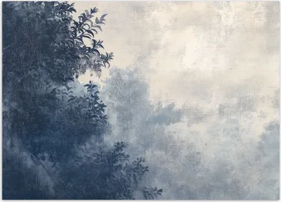 Produktbild von Vlies fototapete Baumwald 300x210 cm Feeby Blau inkl. Kleber einfache Montage