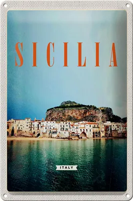 Produktbild von Blechschild Reise 20x30cm Sizilien Strand Europa Urlaubsort