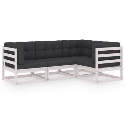 Produktbild von vidaXL 4-tlg. Garten-Lounge-Set mit Kissen Kiefer Massivholz