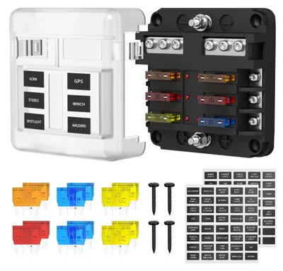 6-fach Sicherungskasten 12V mit LED-Anzeige, 100A