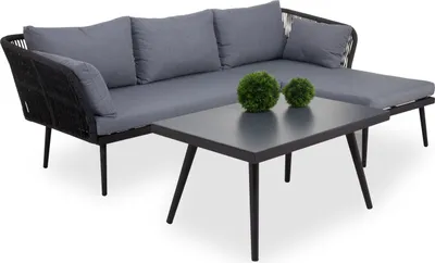 Produktbild von Lounge-Set outdoor SUNERA 3-tlg BHT 225x75x145 cm grau Gartenset