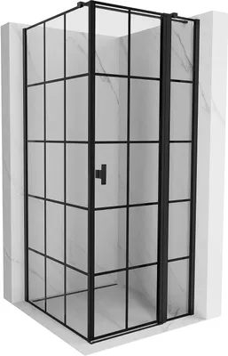 Zdjęcie produktu dla Mexen Mist T kabina prysznicowa uchylna prawa 120 x 120 cm, czarna kratka, czarna - 8A4T-120-120-70-77-P