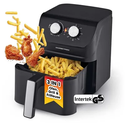 Zdjęcie produktu dla Frytownica na gorące powietrze GOURMETmaxx 4 L - 3 w 1: piec konwekcyjny, grill i frytkownica