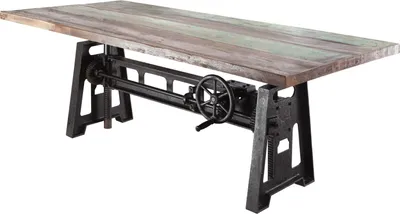 Image de MASSIVMOEBEL24 | Table à manger 220x100 Bois de récupération laqué Multicolore INDUSTRIAL #24