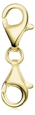Produktbild von MATERIA by Matthias Wagner Gold Karabiner Doppel Verschluss 925 Sterlingsilber vergoldet für Armbänder Ketten 1677