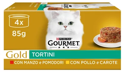 Productafbeelding van Purina Gourmet Gold, natvoer voor katten, met kip en wortelen, en rundvlees