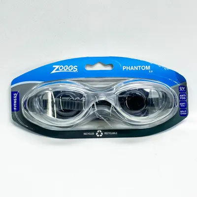 Produktbild von ZOGGS PHANTOM 2.0, Schwimmbrille, klares Grau, anti-beschlag, UV-Schutz, komfortable Passform, ideal für Training und Wettkampf.