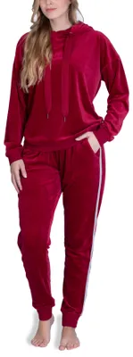 Produktbild von SLOUCHER  Nicki Hausanzug für Damen ; bordeaux , S