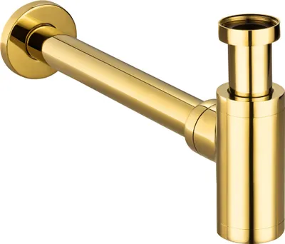 Produktbild von Gold Röhrensiphon Siphon Sifon Geruchsverschluss Bad Küche Spüle Waschbecken Sanlingo