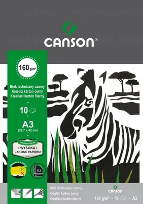 Zdjęcie produktu dla Blok Techniczny A3/10 Czarny 160G Canson A"10 3217