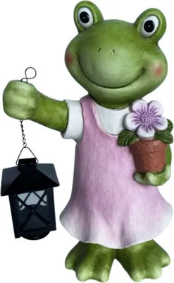 Produktbild von Dekofigur Frosch Lafiora 14 x 8 cm weiß lila grün
