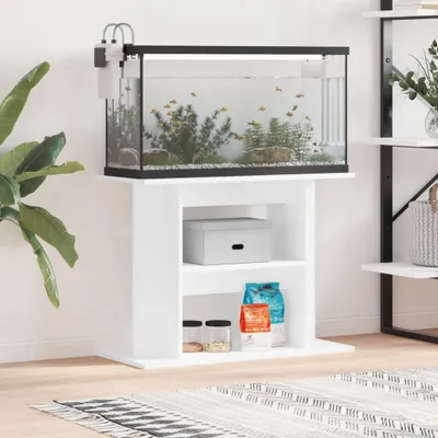 Produktbild von Aquariumständer Braun Eichen-Optik Holzwerkstoff: Weiß / 80 x 35 x 60 cm Farbe: Weiß Größe: 80 x 35 x 60 cm