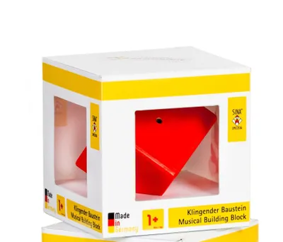 Obrázok produktu pre Zvuková hračka, zvoniaca stavebnica, červená ŠxVxH 7x7x7cm NOVINKA