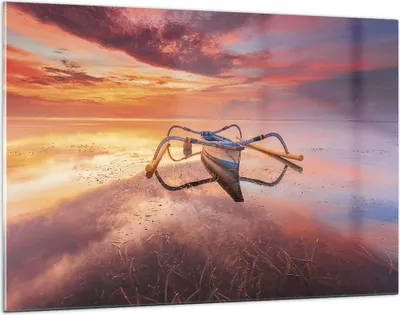 Produktbild von Bilder auf glas - Einteilig - £ódŸ Westen Die Sonne - 120x80cm - Glasbilder - Wandbilder - Bilder - zum Aufhängen bereit - Wanddekoration aus Glas - Glas Bilder - Wandbild auf Glas - GAA120x80-4433