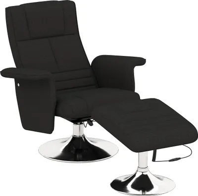 Produktbild von Massagesessel mit Hocker, neigbare Lehne, 78 x 95 x 88 cm, Schwarz