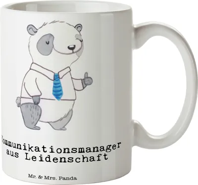 Produktbild von Mr. & Mrs. Panda Kaffeebecher Kommunikationsmanager Leidenschaft - Weiß - Geschenk, Tasse, Communications Manager, Kaffeetasse, Teetasse, Lustig, Becher, Studium, Spruch