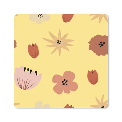 Produktbild von MuchoWow® Mauspad Mousepad Blumen - Gelb - Abstrakt 20x20 cm - Mousepads - Maus Mat - Pad - Mausunterlage - Desk Mat - Bureauartikeln