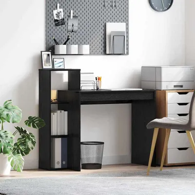 Image de Maison Exclusive - Bureau, finition bois imitation chêne noir, matériau composite
