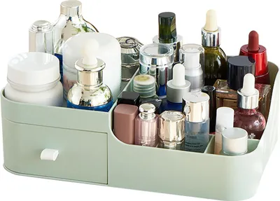 Obrázek produktu pro Stolní organizér Kontejner se zásuvkou Kosmetický box zelený 26x17 cm