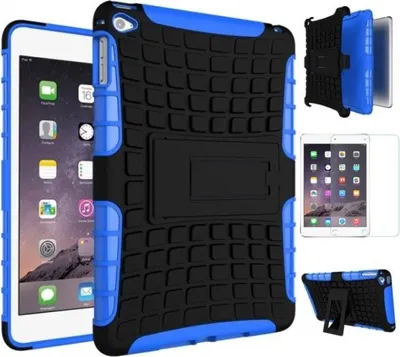 Immagine prodotto di Copertura protettiva ibrida all'aperto blu per iPad Mini 4 Case + 0,3 H9 Custodia in vetro temperato