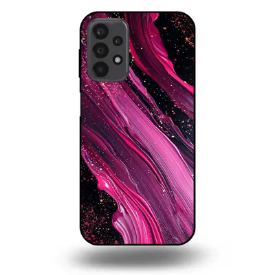 Produktbild von Smartphonica Handytasche passend für Samsung Galaxy A23 5G mit Marmordruck - TPU Rückseite Hülle Marmor Design - Lila Pink