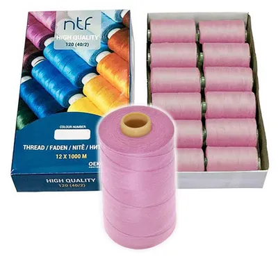 Nähgarn Polyester 12 Spulen rosa