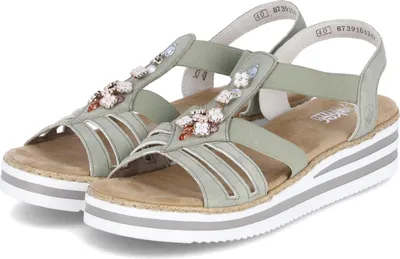 Produktbild von Rieker Morelia Damenschuhe Sandalen Hoch Sandale Grün Freizeit, Schuhgröße:40 EU