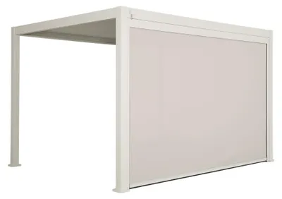 Immagine prodotto di Pergola bioclimatica 3x4m in alluminio + tenda da sole 4m, Beige
