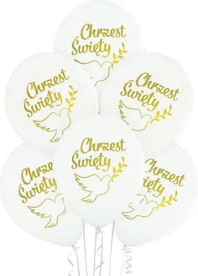Zdjęcie produktu dla balony 30cm Chrzest Św. białe  6szt.