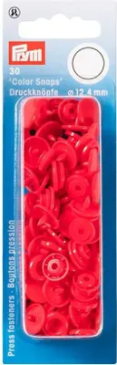 Obrázek produktu pro Plastové patentky "Color Snaps" kulaté, 12,4 mm, 30 ks, světle červené