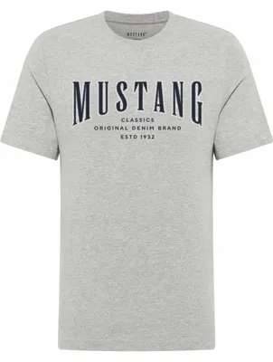 Produktbild von Mustang | Herren-T-Shirt aus Baumwolle, Mustang-Stil, Alex Gray Logo-Print, Größe 5XL