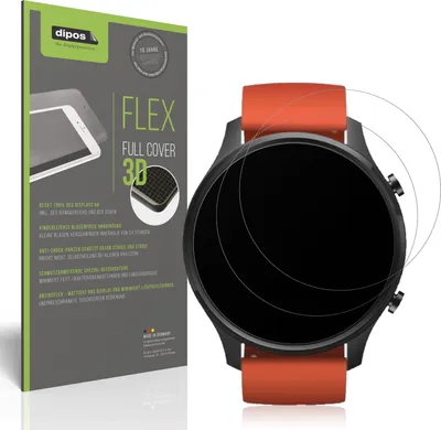 Produktbild von 2x Full Cover Schutzfolie matt für Xiaomi Mi Watch Color Panzerfolie Anti-Shock