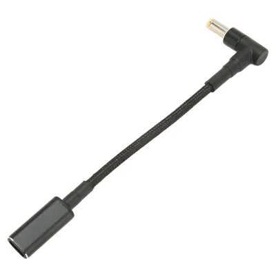 Obrázek produktu pro Adaptér USB C na DC 5,5 x 2,5 mm, nylonový úplet, 100 W, dvoučipový, bezpečný adaptér USB C, samice na samce, pro notebook