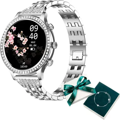 Obrázek produktu pro Stříbrné dámské chytré hodinky Manta Diamond Lusso + náramek ANO