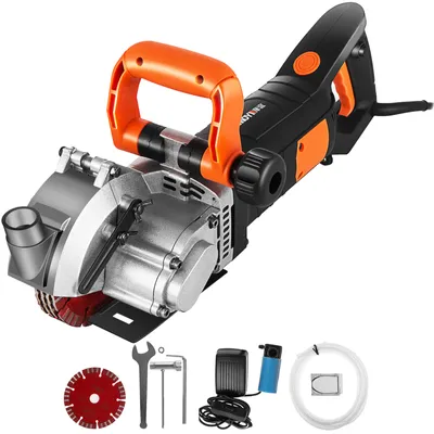 Produktbild von VEVOR Electric Wall Chaser 5000 rpm Wall Chaser Machine 4800Watt Wall Groove Cutting Machine Shaper 42mm for Brick Granite Marble Concrete Cutter Notcher Groover with 5 x Saw Blades