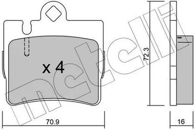 Produktbild von METELLI Bremsbeläge Satz Hinten Bremsklötze passend für MERCEDES-BENZ S-Klasse Limousine (W220) 22-0597-0