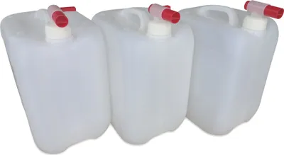 Produktbild von 3 x 10 L 10 Liter Wasserkanister Kanister lebensmittelecht dicht + Hahn 3 x DIN45 (3x10knn45 + 3x H.45)