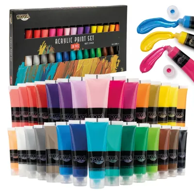 Produktbild von Joya Creative Acrylfarben Set 30 Farben – 30 x 30 ml Hobbyfarbe für Leinwand, Holz, Papier, Stein und DIY-Projekte