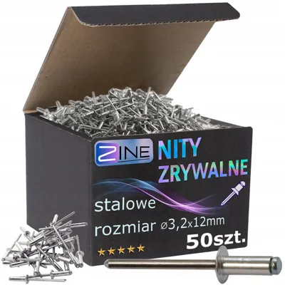 Obrázek produktu pro ZINE Nýty trhací ocelové 3.2x12mm 50ks pozinkované