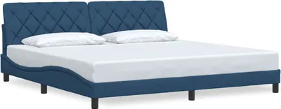 Obrázok produktu pre Rám postele bez matraca modrá 200x200 cm látka