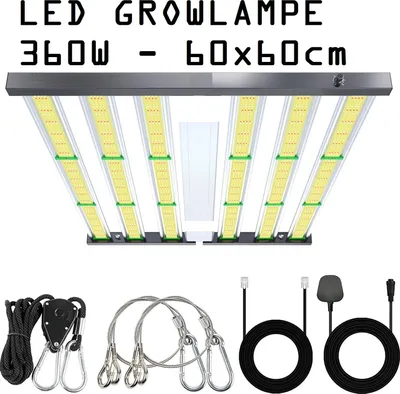 Produktbild von JUNG Vollspektrum LED Wachstumslampe PB360 Vollspektrum Grow Lampe 360 W Dimmbar für Growbox Set Anzuchtlampe für Pflanzen Wachstumslicht Growlampe