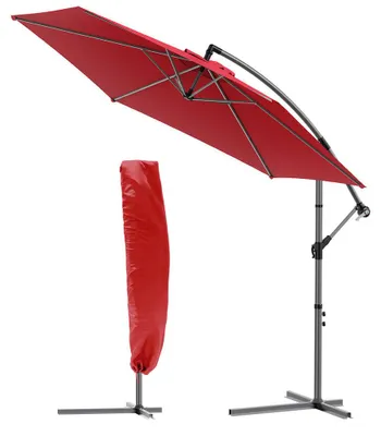 Produktbild von VOUNOT® Ampelschirm mit Schutzhülle, Sonnenschirm 300 cm, Rot