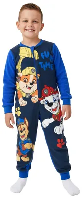 Produktbild von Paw Patrol Jumpsuit für Jungen - Chase, Marshall & Rubble Overall Kinder Pyjama Schlafanzug langarm Blau 98-104