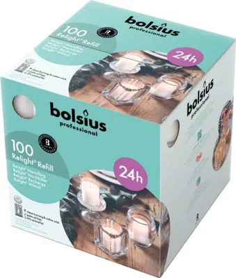 Produktbild von Bolsius Horeca Relight® Nachfüllpackungen 64/52 Transparent (100 Stück)