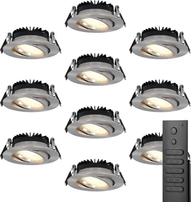 Produktbild von hoftronic LED Einbaustrahler Rome 6W 500lm 2700K IP44 Edelstahl Schwenkbar Dimmbar