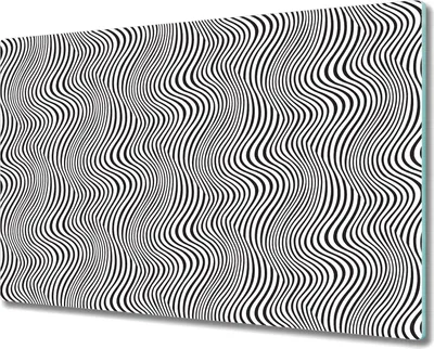 Produktbild von Glas-Herdabdeckplatte Glaskeramikkochfeld-Abdeckung - 80x52 cm - Punktmuster Schwarz-Weiß